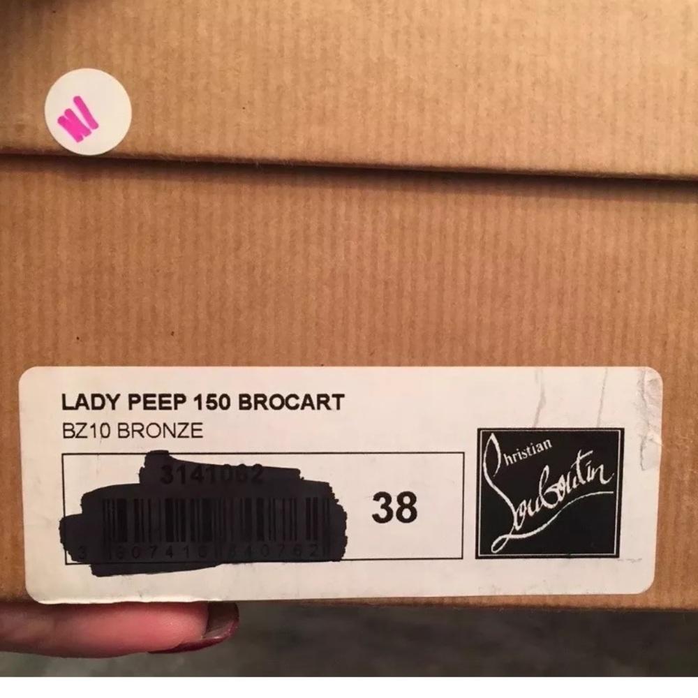Christian Louboutin Lady Peep 150 Bronze Sz 38 NEW - Picture 8 of 8